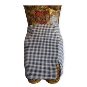 Timing Skirt checkered gray white mini small